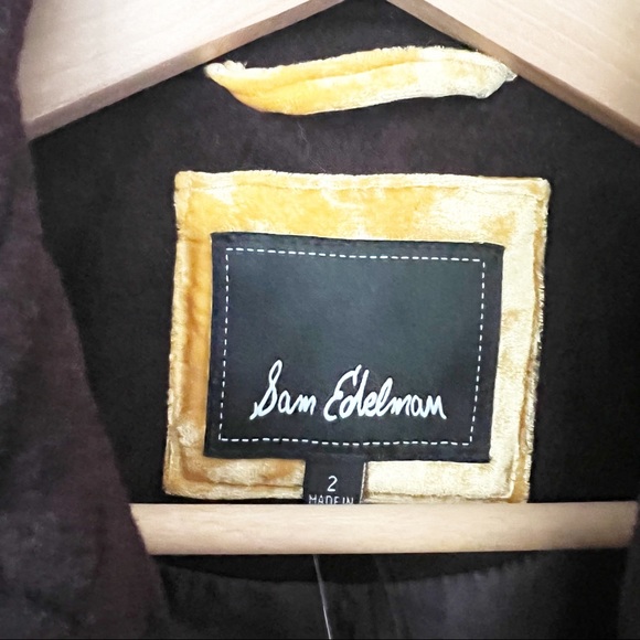 Sam Edelman Belted Wool Blend Trench Coat Wine Burgundy 2 NWT - Picture 10 of 14